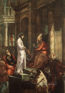Christentum und Jesus Werke - Christus vor Pilatus Italienischen Tintoretto